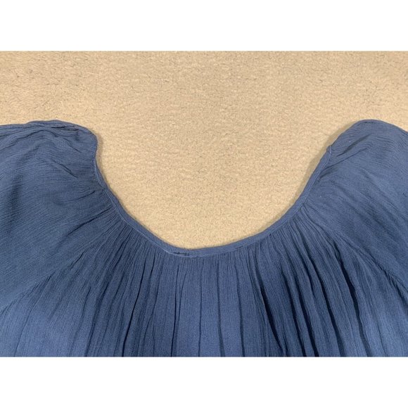Soft Surroundings Cold Shoulder Tunic Tie Dye Gauze Like Blue Rayon Large L - Picture 10 of 12